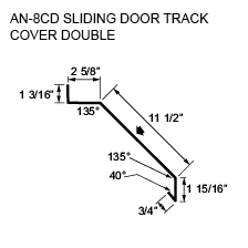 AN-8CD SLIDING DOOR TRACK COVER SINGLE