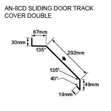 AN-8CD SLIDING DOOR TRACK COVER DOUBLE