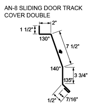 AN-8 SLIDING DOOR TRACK COVER DOUBLE