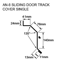 AN-8 SLIDING DOOR TRACK COVER SINGLE