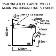 1590 one-piece eavestrough mounting bracket installation